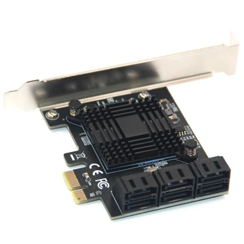 PCIe כרטיס 6 יציאות SATA Controller הרחבה כרטיס עם פרופיל סטנדרטי סוגר 6Gbps PCIe to SATA 3.0 Host Controller