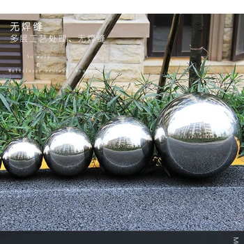 חלקה כדור חלול 304 פלדת אל-חלד כדור מראה מלוטש רעיוני גן ספיר גן בית קישוט 16~120 מ 
