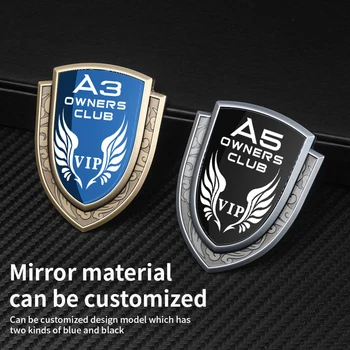 עבור אאודי A1 A2 A3 A4 A5 A6 A7 A8 מתכת הרכב מדבקה אביזרים יצירתיים הגוף קישוט חלון תג אוטומטי חלקים מצורף לוגו