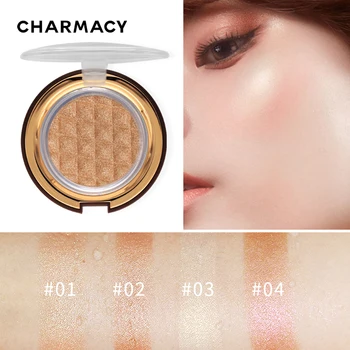 CHARMACY מדגיש איפור עמיד למים לטווח ארוך להאיר Bronzers Eyeshadow Palette פנים הגוף. קווי המתאר שימר לפצות