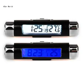 6XDB 3in1 LCD דיגיטלי המכונית זמן-שעון מד חום פגישה עם Backlights אלקטרוני