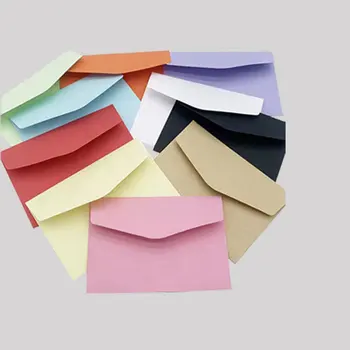 10pcs מיני מוצק צבע קטן המעטפה צבע המעטפה כרטיס חבר להגדיר כרטיס הזמנה במעטפה כרטיס ביקור אחסון