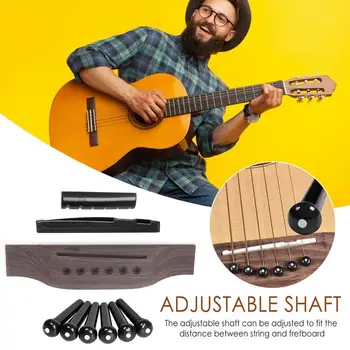 לשפר את איכות הצליל עמיד חלקי חילוף אוניברסלי אגוז Pin מתנה 6 מחרוזת DIY גיטרה אקוסטית גשר להגדיר מחוררת האוכף.