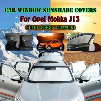המכונית כיסוי מלא שמשיה עבור אופל Mokka J13 2013~2022 ווקסהול Mokka אנטי UV קרם הגנה חלון שמשיה לכסות אביזרי רכב