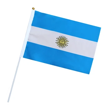 כף יד דגלים עם מוטות מדינות יד דגלים עם 20*28CM-דגל ארגנטינה
