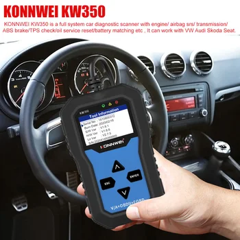 KONNWEI KW350 OBD2 סורק קוד עבור רכב עם ABS כריות אוויר איפוס של שמן שירות אור EPB כלי אבחון אוטומטי עבור VAG אאודי מושב סקודה