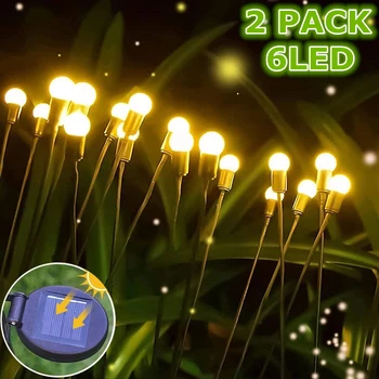 2 Pack LED חיצוני אורות השמש עמיד למים דינור גחלילית אורות גן נוף מנורה סולרית לשנה החדשה חג מולד קישוט