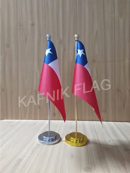 KAFNIK,צ ' ילה המשרד השולחן השולחן דגל עם זהב, כסף או מתכת הדגל בסיס 14*21 דגל המדינה משלוח חינם