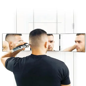מראת איפור מתקפל 360 מעלות עצמית ספרות המראה עצמית שיער גזירה, סגנון DIY הכלי מתכוונן גברים גילוח המראה