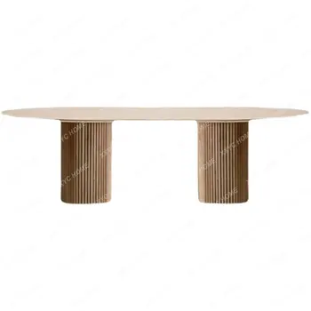 נורדי מעץ מלא שולחן האוכל פשוט אליפסה מיטה & ארוחת בוקר שולחן שולחן העבודה פרסומת יצירתית שולחן ישיבות שולחן