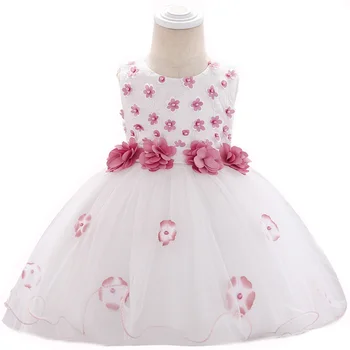 בייבי בנות 1 יום הולדת פרח שמלת 1 2 שנה תינוקת פעוטה מסיבת חתונה שמלת נסיכה ילדים הטבילה Vestidos בגדים