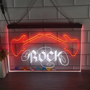 גיטרה רוק n רול עיצוב הבית השנה החדשה קיר החתונה 2 צבע תצוגת LED שלט ניאון השינה