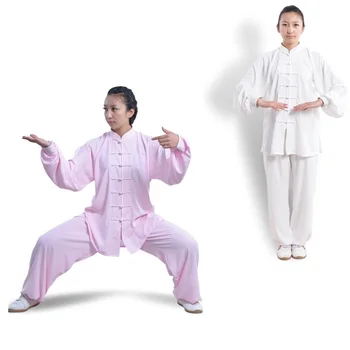 נשים שרוול ארוך פשתן טאי צ 'י בגדים טאנג חליפת קונג-פו המדים אומנויות לחימה-טאי צ' י מתאים וושו בגד אימון סטים