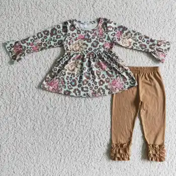 מפעל מכירה ישירה RTS התינוק לפרוע ציפוי חותלות ילדים בנות הסיטוניים מגדיר פעוט סתיו תלבושת של נמר
