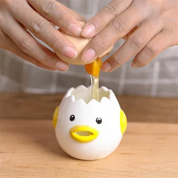 קטן וחמוד עוף קרמיקה לבן ביצה Seperator יצירתי ביצה ספליטר חלמון ביצה חלבון Seperator מסנן כלי אפייה