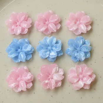 5pcs קוריאה pearlescent מוצק צבע גרדניה diy שרף פרח אמנות עבור DIY ליצירת תכשיטים ואביזרים