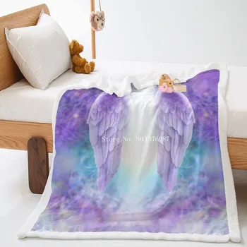 כנפי מלאך שרפה שמיכה 3D הדפסה צבעונית מצוירת לעבות השמיכה הביתה טקסטיל לזרוק שמיכה המשרד תנומה חמה לעבות שמיכה