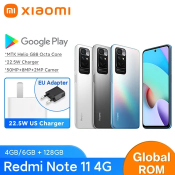 Xiaomi Redmi הערה 11 4G העולמי ROM הטלפון החכם 4GB/6GB 128GB 50MP משולש מצלמות 6.5