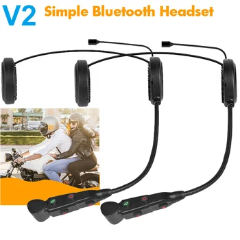 קסדת אופנוע אוזניות Bluetooth אינטרקום 2 אדם האלחוטי הפנימי Communicator מרחק מקסימלי 35m ללא ידיים קוראים V2