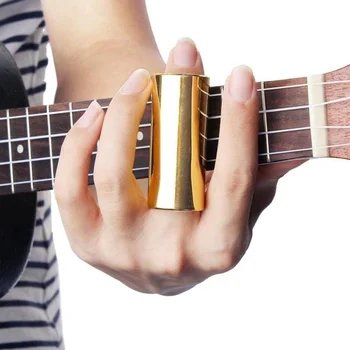 פליז חדש החלקת אצבע פלדה מוזיקלי אביזר כלי מיתר של גיטרה