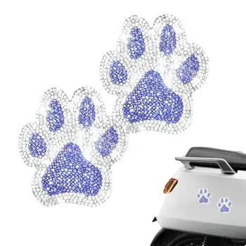 חמוד קריסטל כף להדפיס מדבקות הכלב Feetprint בלינג ריינסטון כף מדבקה על הפגוש חלון מחשבים ניידים החיצוני קישוט