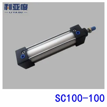 SC100*100 מוט סגסוגת אלומיניום סטנדרטי גליל SC100X100 פנאומטי רכיבים 100mm נשא 100mm שבץ