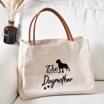 הכלב אמא מודפס נשים גברת ביץ שקית בד תיק תיק עבודה שקית קניות שקית מתנה עבור אוהבי כלבים Dropshipping