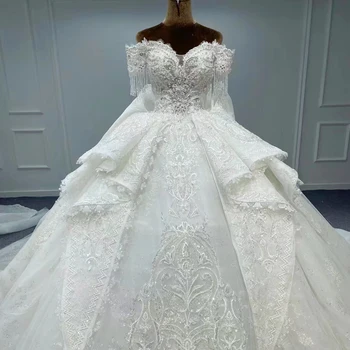 MN153 חתונה מדהימה שמלת כלה אורגנזה שמלת נשף מתוקה תחרה שמלות כלה לנשים אפליקציות 2023 החלוק, Mariage