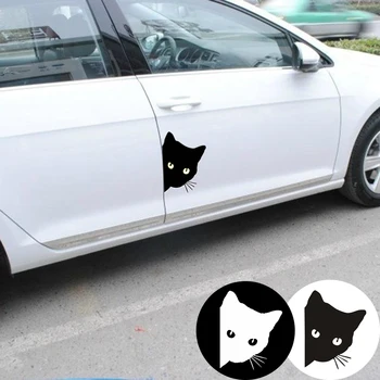הרכב יצירתי אישיות החתול מציץ מצחיק מדבקות רכב סטיילינג קישוט מדבקות ויניל אוטומטי חיצוני עיצוב אביזרים 18x15cm