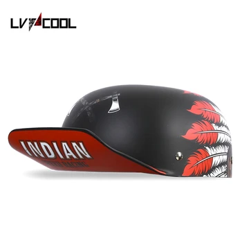 LVCOOL 2023 כובע בייסבול קסדה קסדות האופנוע הקיץ פתוח הפנים הקטנוע על סיירת המסוק גנגסטר גברים נשים N סוג-L