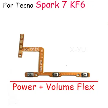 על Tecno ניצוץ 7 KF6 / ניצוץ 7 Pro כוח על מתג עוצמת הקול בצד כפתור להגמיש כבלים
