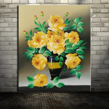 Mintura,ציורים Handpainted צהוב פרחים, ציור שמן על קנבס,פוסטר מודרני אמנות קיר תמונה לחדר קישוט הבית מתנה