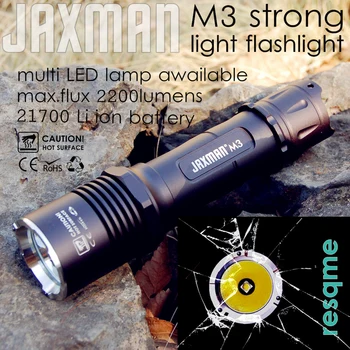 JAXMAN M3 אור חזק פנס סופר קשה cermical חרוזים resqme 21700 סוללה טקטי תפקוד משלוח חינם