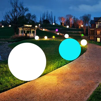 תאורה לחצר סולארית LED חיצוני גן כדור האור שלט רחוק עמיד למים בריכת שחייה שביל צף מנורות דשא