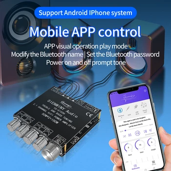2.1 ערוץ Bluetooth מגבר כוח לוח 50WX2+100W סאב DIY רמקולים אלחוטיים AMP לוח AUX קלט אודיו