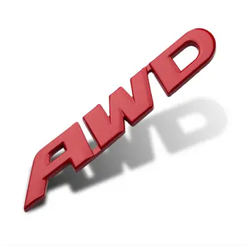 1pc מתכת מט אדום AWD מכתב מדבקות תג רכב שטח מנגלים המטען הדלת סמל אביזרים
