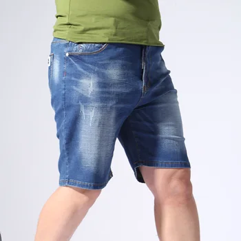 אנשים חדשים קצרים ג 'ינס ג' ינס בתוספת גודל 6XL 7XL 8XL 9XL גברים מזדמנים מכנסי ג ' ינס קצרים אלסטי גדולה בגודל 42 44 46 48 50 52