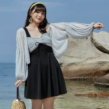 קוריאני שמלת הקיץ בגדי ים בנות גודל סקסי טהור הרצון הרוח קרם הגנה האביב החם מקשה אחת בוקסר בגד ים בשני חלקים.