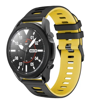 ספורט שתיים-צבע סיליקון רצועה רצועת שעון עבור Samsung Galaxy לצפות 3 Garmin Forerunner245/645 20mm 22mm צפו רצועת הצמיד