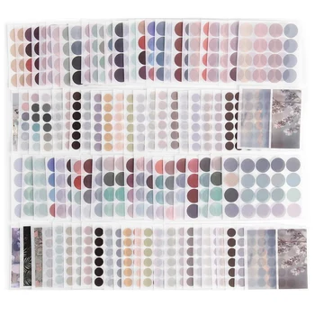 100Sheets בצבעי מים פולקה דוט מדבקה ביומן אביזרים רעיונות DIY צבע תווית Washi מדבקת נייר