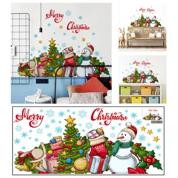 חג המולד מדבקות קישוטי חג המולד הביתה 2023 חג המולד מדבקת קיר לחדר ילדים מדבקות קיר Navidad השנה החדשה 2023 #t2p