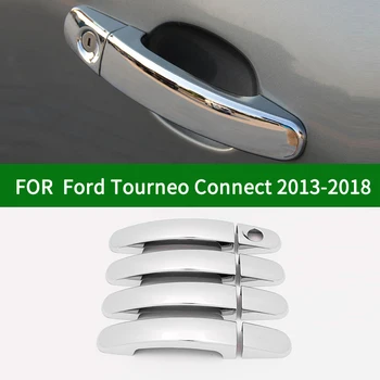 עבור פורד Tourneo קונקט 2013-2018 אביזר מבריק chrome מכונית הכסף לצד הדלת להתמודד עם מכסה לקצץ 2014 2015 2016 2017