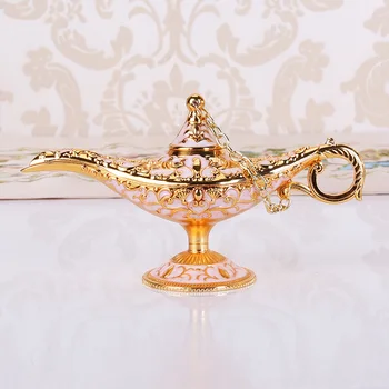 אירופאית קלאסית חיקוי מלאכת קישוט יצירתי עיצוב אביזרים המבקשים המנורה מתנה מתכת חצוצרה אלאדין קסם מנורות