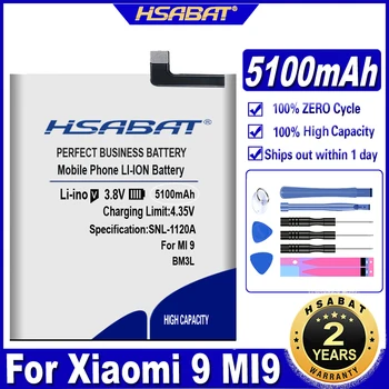 HSABAT BM3L 5100mAh סוללה עבור Xiaomi MI 9 / MI9 / M9 / 9