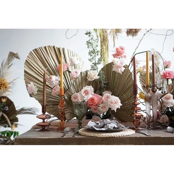 אגרטל זכוכית החתונה מחזיק נר אגרטל פרחי קישוט מרכזי עבור הבית, העסק, אירועים
