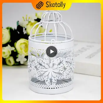 1~10PCS מתכת מחזיק נר נרות חלולים כלוב הציפורים יצירתי בסגנון אירופאי ברזל אמנות בבית וקישוטי חתונה