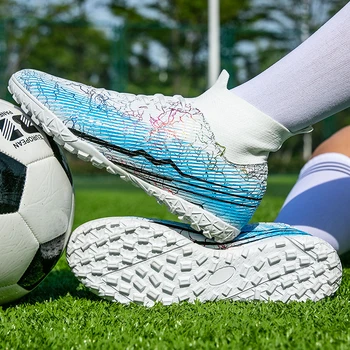 2023 גברים של נעלי כדורגל ספורט תחת כיפת השמיים בשטח אימונים-כדורגל מגפיים 2023 חדש משובץ מגפי ילדים מהר כדורגל טניס