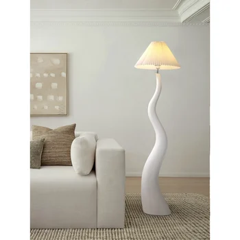 נורדי שמנת בסלון בסגנון מנורת רצפה אור צרפתי השינה ללמוד אנכי קישוט גבוהה הגיוני