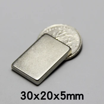 20/30/50PCS 30x20x5mm NdFeB סופר חזק מגנט Neodymium בלוק קבוע מגנט מגנטים רבי עוצמה N35 מגנטי 30*20*5 מ 