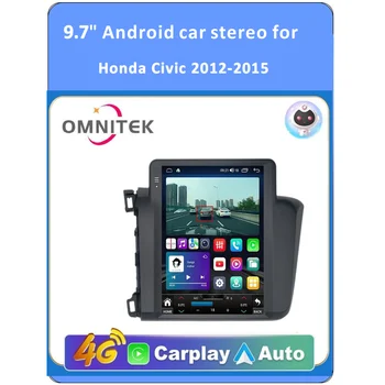 Omnitek L6Pro רדיו במכונית מולטימדיה עבור הונדה סיוויק 2012-2015 נגן וידאו אנדרואיד אוטומטי Carplay טסלה סגנון 2din 2 din סטריאו GPS